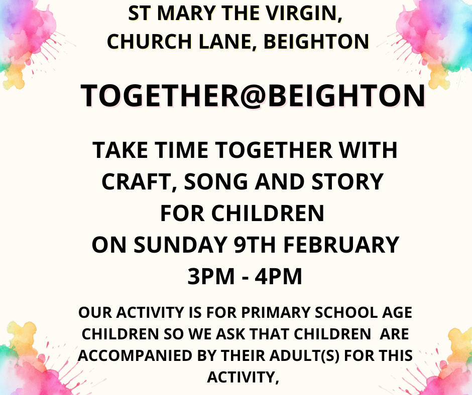 TogetheratBeighton - poster for Sunday 9th February 3pm 